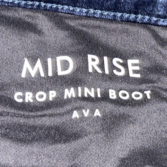 Lucky Brand Indigo Blue Velvet Ava Mid Rise Crop Mini Boot Jeans - Picture 12 of 12